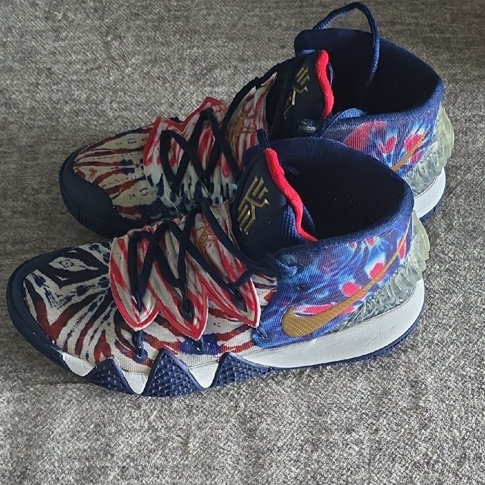 Nike Blue and Red Sneakers with Zigzag Lacing